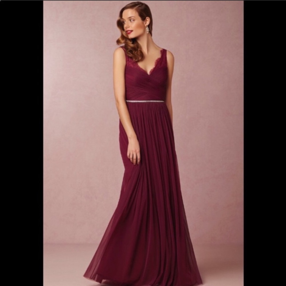 BHLDN Fleur Dress in black cherry